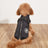 Warm padded cotton dog coat with reflective straps in Silver, material detail