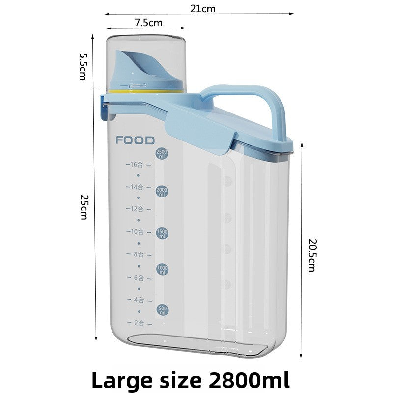 Airtight pet food storage container in light green, view 14