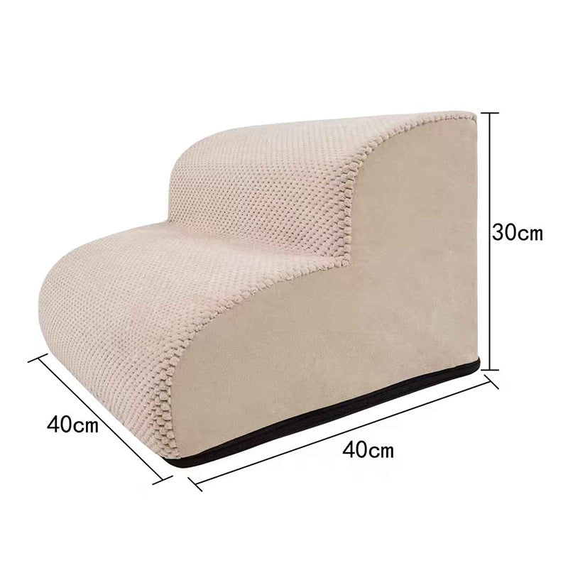 Soft sponge pet steps with fabric cover in Beige 2 Step