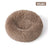 Plush round padded dog and cat bed in Khaki