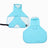 Waterproof PU dog raincoat cape with belly cover in Tie Blue, side view