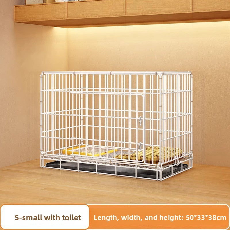 Small dog crate with separate toilet area, product gallery photo