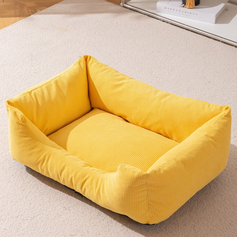 Washable Padded Pet Bed with Removable Cover for Dogs and Cats