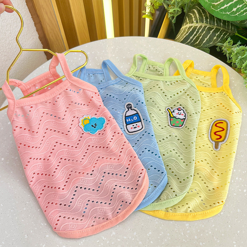 Breathable mesh wave pattern vest for dogs and cats, available in 4 colours, image 4