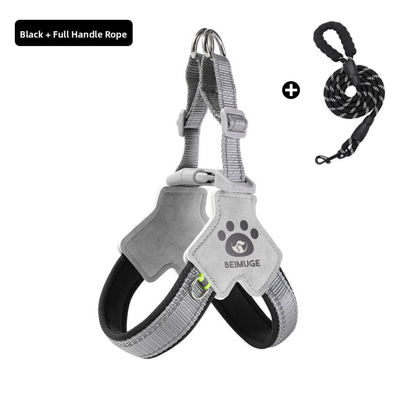 Escape-resistant reflective dog harness, available from Pet Royale UK