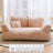 Removable washable round pet bed in moonlight beige flannel, view 11