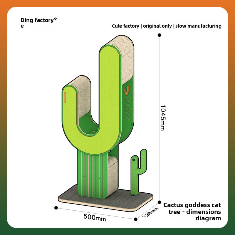 Cactus cat tree replacement set in corrugated paper, photo from another angle