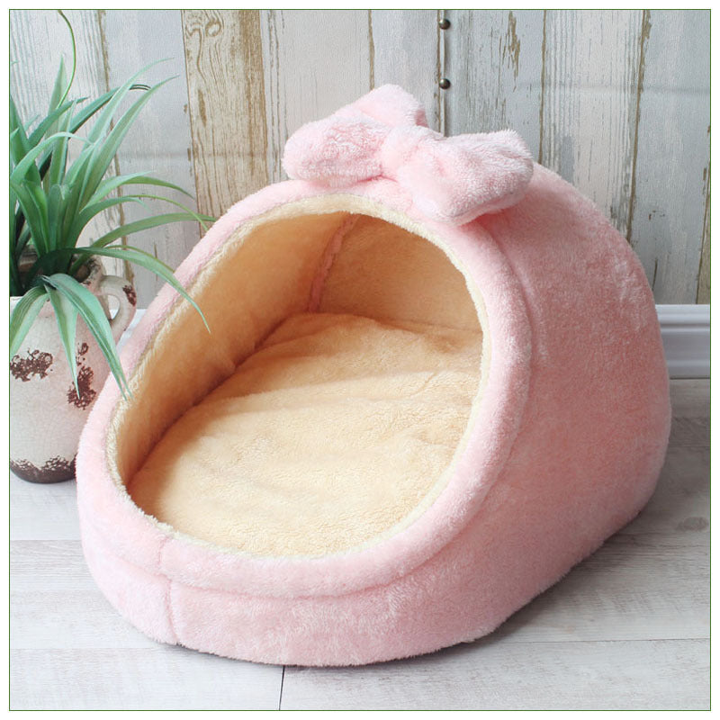 Enclosed Pet Kennel House with Soft Cushion for Dogs and Cats