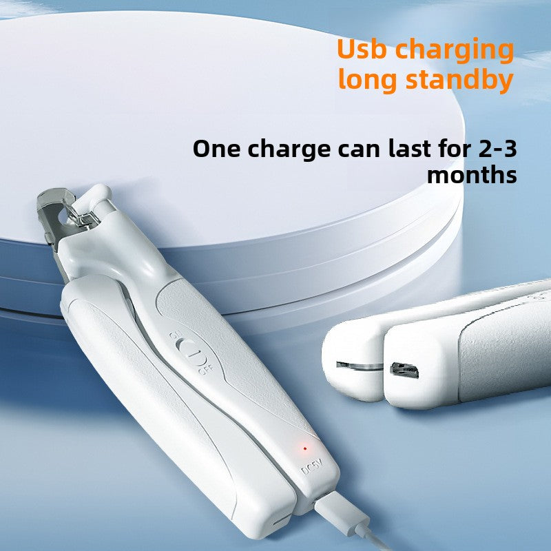 Rechargeable USB LED Pet Nail Clipper with Built-In File