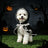 Black eagle feather print Halloween dog cape, in Black, sizes Small to 2XL, image 2