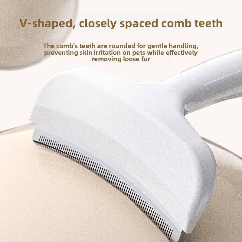 Curved Deshedding Comb for Cats and Dogs, Rounded Teeth Fur Remover