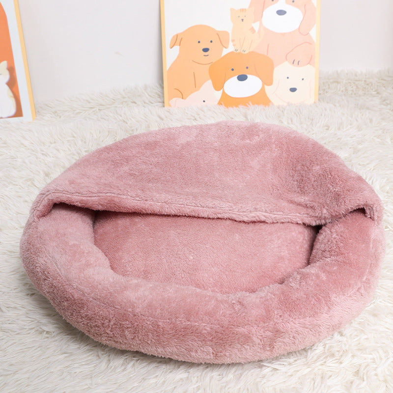 Round plush pet bed for dogs and cats, donut nest, view 28