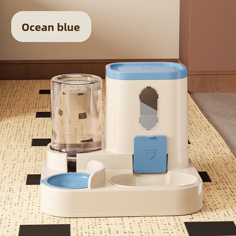 Transparent Automatic Cat Feeder Bowl with Water Dispenser in Cat Ear and Flat Top Styles