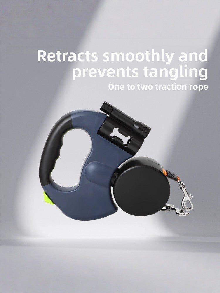 Double ended retractable dog lead for walking two small dogs