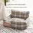 Washable cotton dog bed in plaid, product overview photo