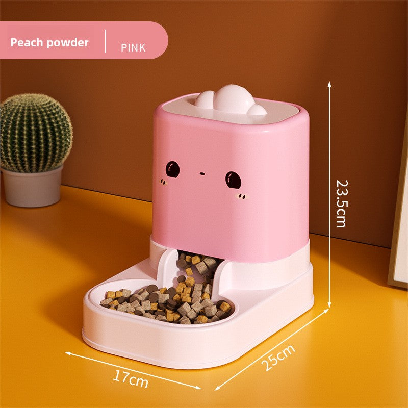 Large Capacity Pet Feeder and Water Dispenser with Separate Compartments, Up to 2800ml