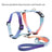 Three piece dog harness, collar and lead set in orange gradient