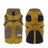 Thick padded dog coat with open back and lead ring, in use with a pet