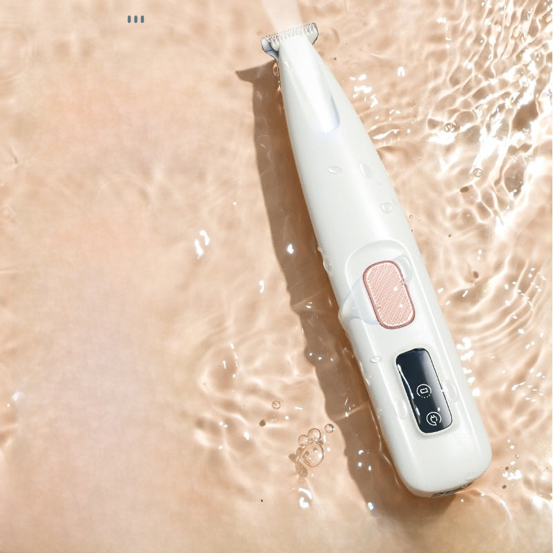 Waterproof Mini Face and Paw Shaver, Quiet Ceramic Blade with LED