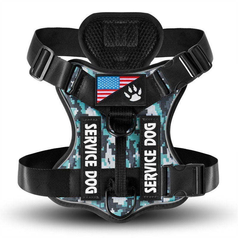 Reflective tactical dog harness and lead set, available from Pet Royale UK