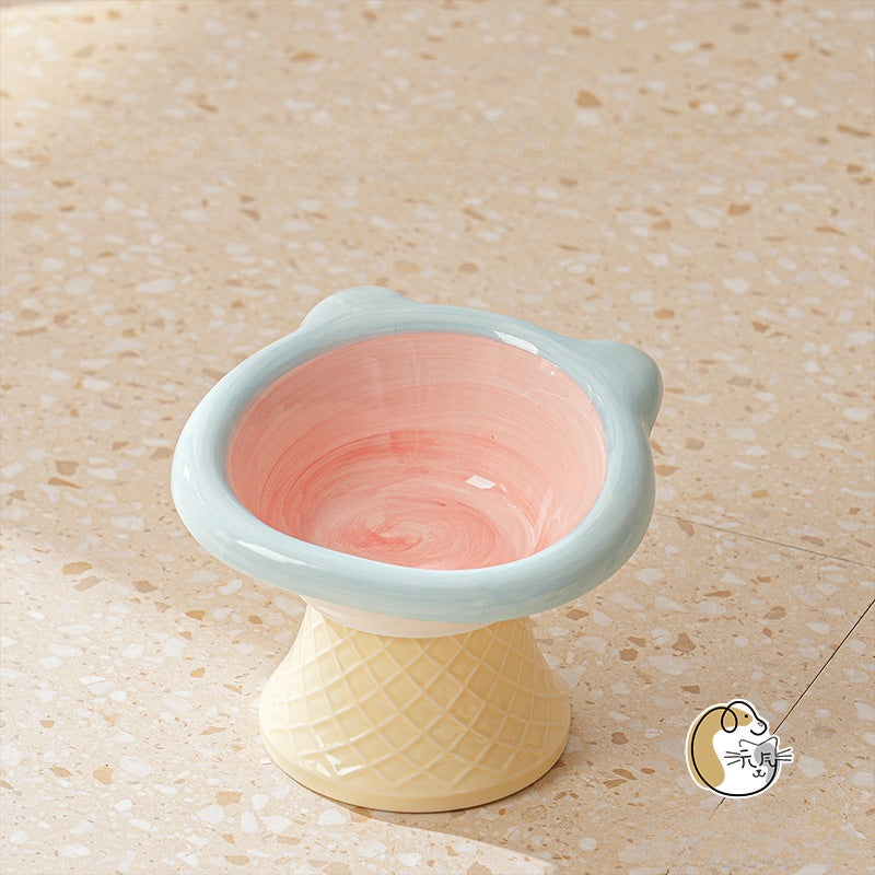 Ceramic Pet Food Bowl with Anti-Spill Design