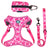 Heart print dog harness and lead set, main product photo
