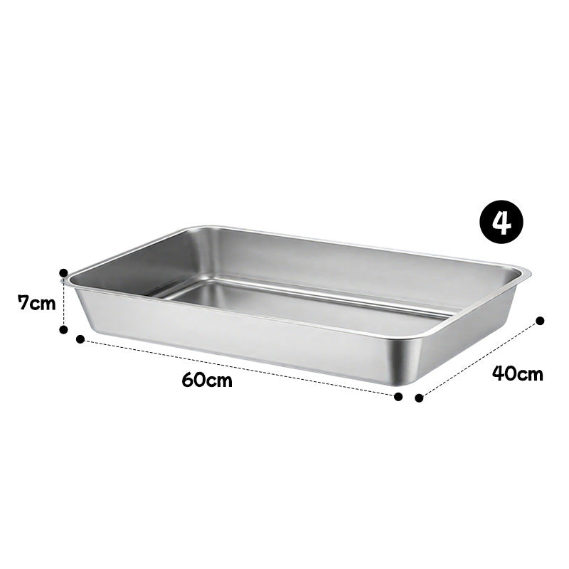 Open Stainless Steel Cat Litter Box, Low Entry for Kittens and Cats