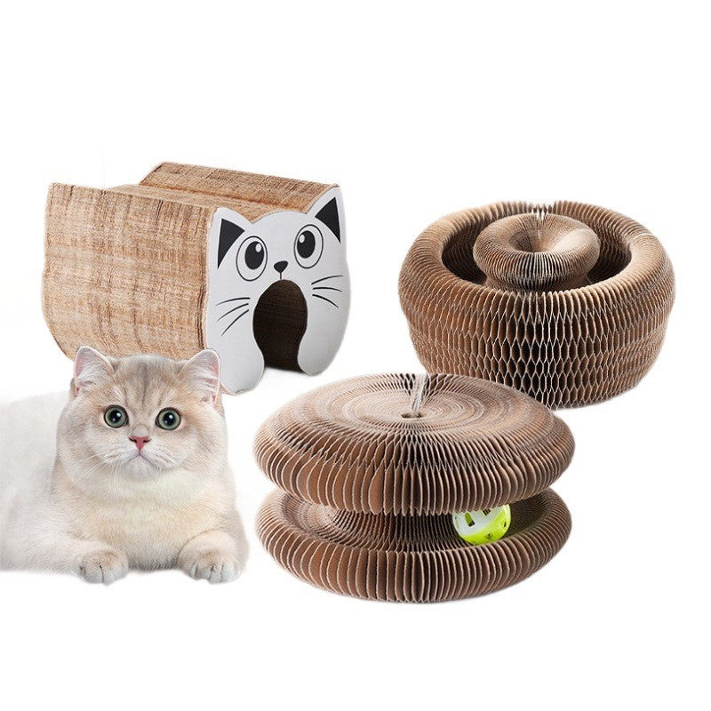 Accordion Cat Scratch Board in Fun Shapes, Furniture Protector