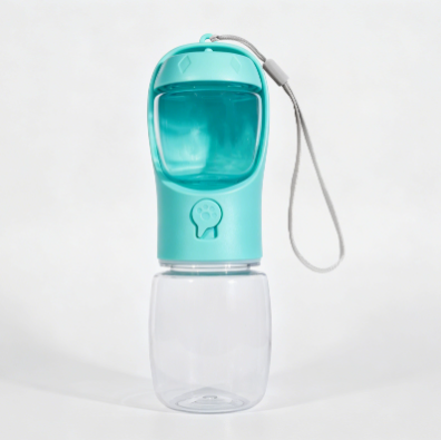 Portable pet drinking cup with food compartment in Small Food Cup, top view
