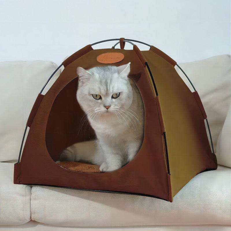 Foldable mesh pet tent bed for cats, sizes from Medium