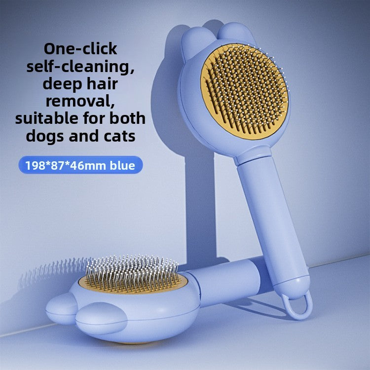 Bunny Ear Self-Cleaning Slicker Brush for Cats and Dogs, Massage