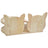 Bamboo pet feeder stand with two ceramic bowls