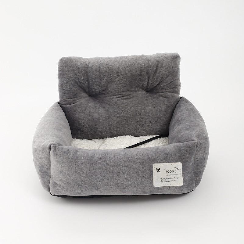 Pet Car Seat Bed and Travel Carrier with Handle
