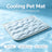 Light blue soft-touch pet bed mat with anti-slip base
