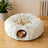 Grey plush cat tunnel bed with cosy nest end, photo 2