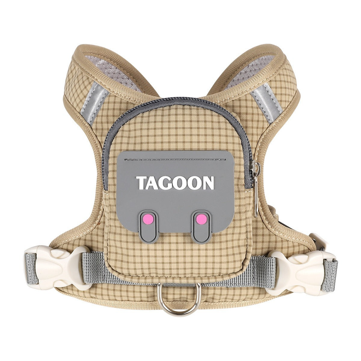 Reflective nylon dog harness and lead set with quick-release buckle, product image 14