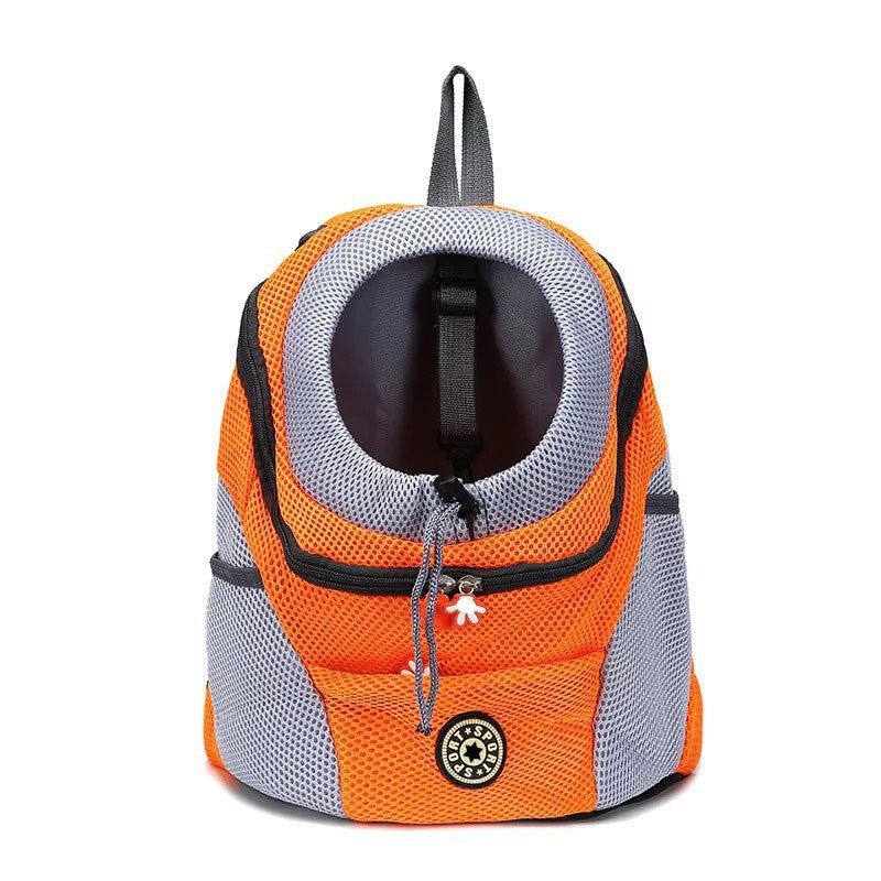 Breathable Oxford pet carrier backpack in navy blue