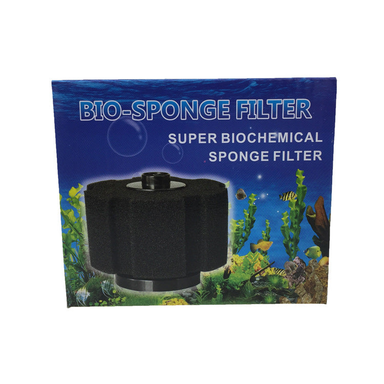 Cylindrical biochemical sponge filter in an aquarium, view 10