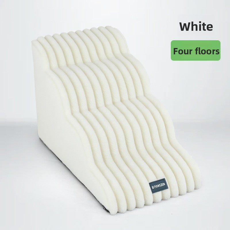 Washable suede foam pet stairs, further angle view