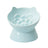 Ceramic High-Foot Cat Bowl with Slanted Rim, Slow-Feeding Feature and Ear Handles