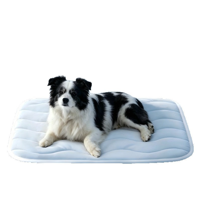 Light blue soft-touch pet bed mat with anti-slip base, photo 5