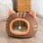 Pink cat face pet nest for kittens and small cats