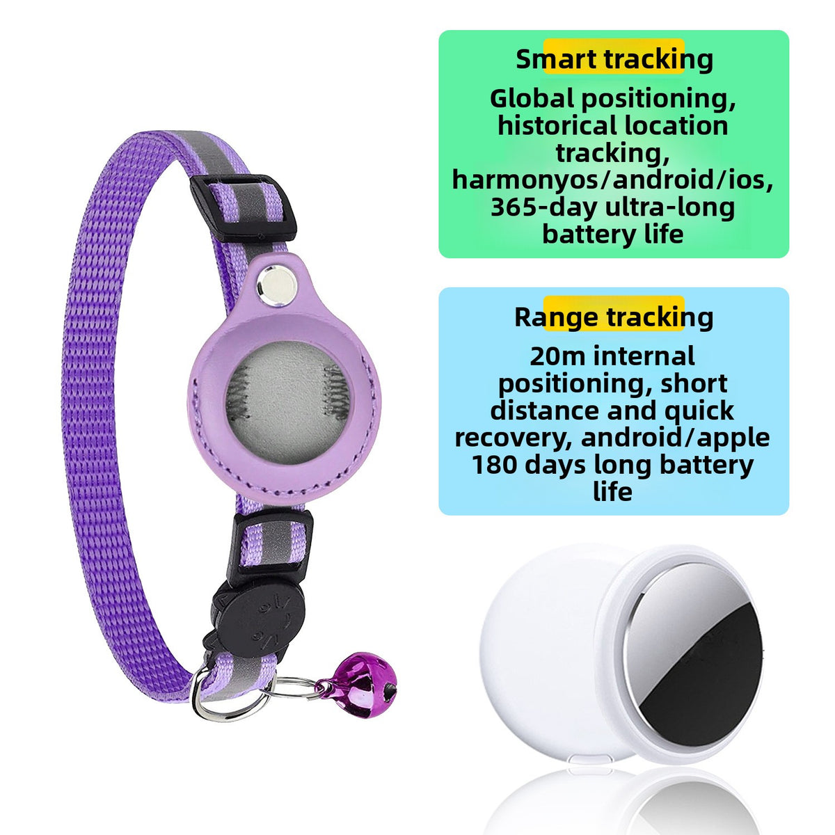Reflective nylon dog tracking collar with locator, product image 15