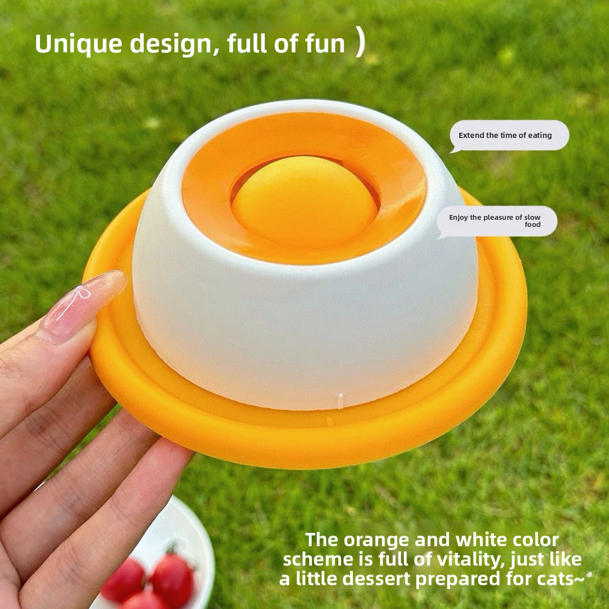 Anti-Spill Licking Toy and Slow Feeder in PP for Cats and Dogs, Orange, Blue or Universal