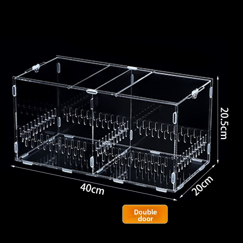 Ventilated acrylic enclosure for spiders and small reptiles, photo from another angle