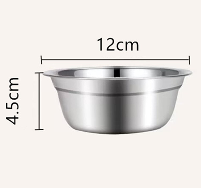 Elevated Stainless Steel Pet Bowl on Three-Legged Bamboo Stand for Cats and Small Pets