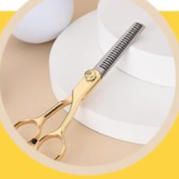 Pet Grooming Scissors and Steel Comb Kit, Curved and Thinning Shears