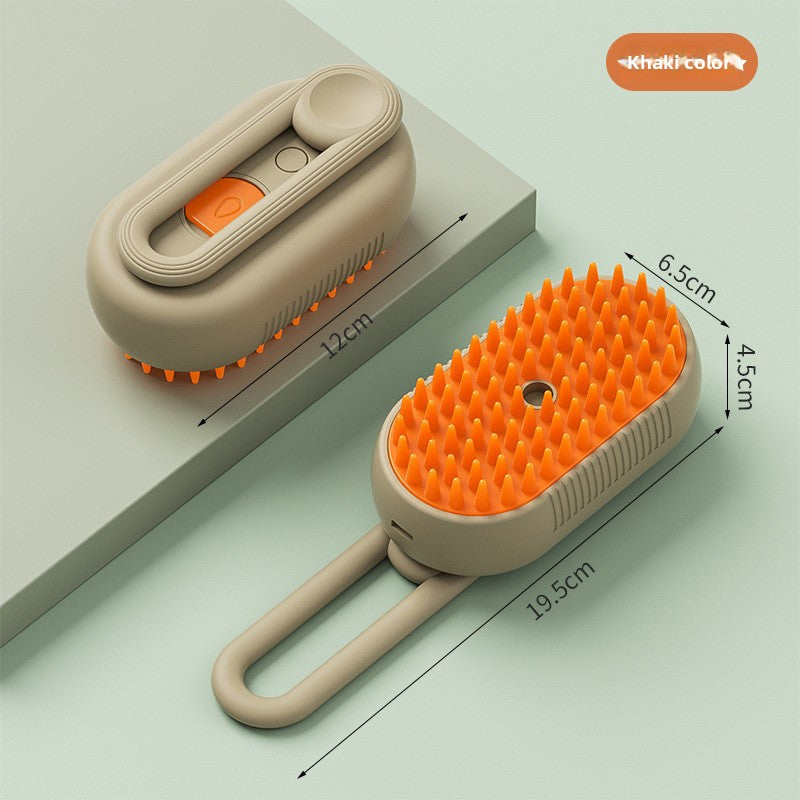 Electric Pet Spray Brush for Shedding, One-Click Mist and Steam