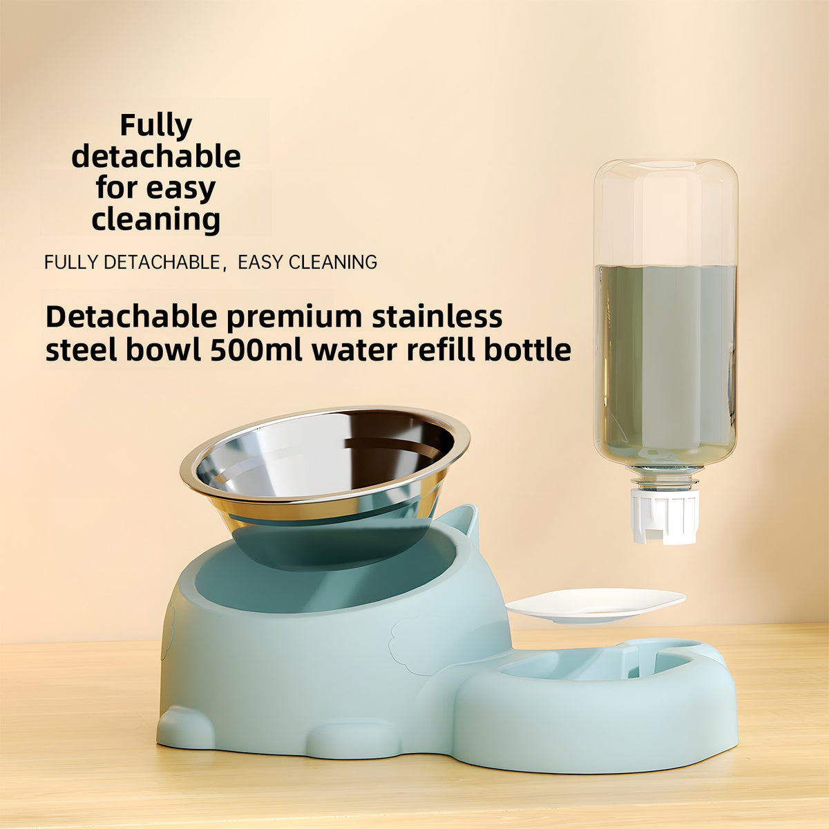 Gravity refill pet food and water bowl set, photo 3 of 13