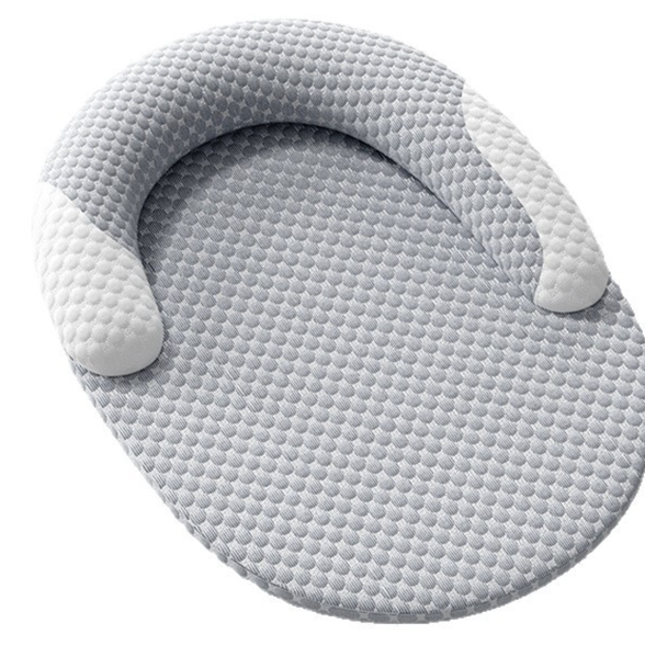 Pet cooling gel mat and sleeping pad on a floor, view 1